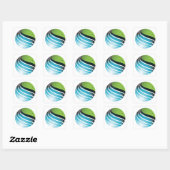 Abstract groen en blauw Wereldbol Vierkante Sticker (Vel)