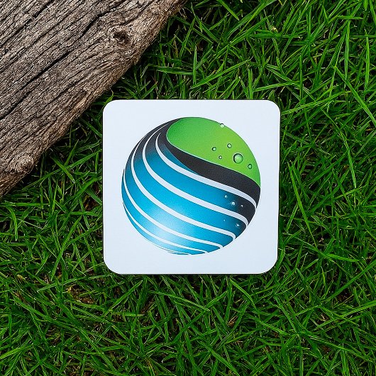 Abstract groen en blauw Wereldbol Vierkante Sticker