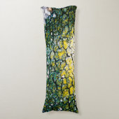 Abstract groen en geel lichaamskussen (Voorkant Verticaal)