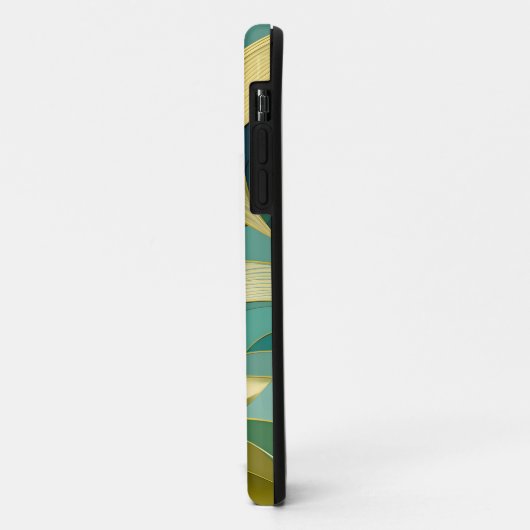 Abstract groen en gouden bladeren ontwerp Case-Mate iPhone case (Achterkant/links)