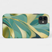 Abstract groen en gouden bladeren ontwerp Case-Mate iPhone case (Achterkant (horizontaal))