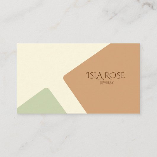 Abstract groen en neutraal getint visitekaartje (Achterkant)