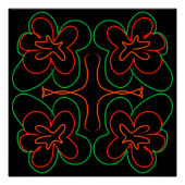 Abstract groen en oranje bloemenontwerp perfect poster (Voorkant)