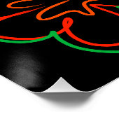 Abstract groen en oranje bloemenontwerp perfect poster (Hoek)