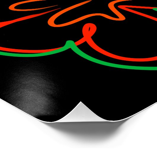 Abstract groen en oranje bloemenontwerp perfect poster (Hoek)