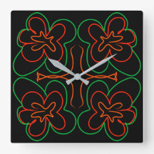 Abstract groen en oranje bloemenontwerp