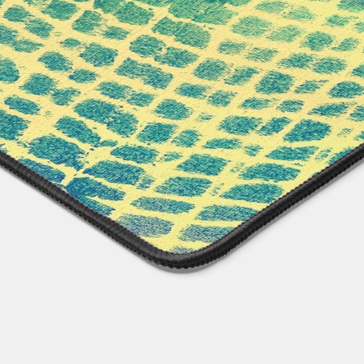 Abstract Groen en Paarse op Gele Bureaumatten (Hoek)