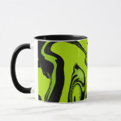 Abstract groen en zwart spiraalontwerp  mok (Links)