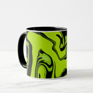 Abstract groen en zwart spiraalontwerp  mok