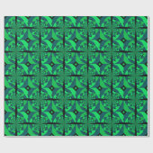Abstract groen fractal ontwerp cadeaupapier (Vlak)