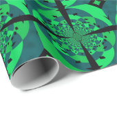 Abstract groen fractal ontwerp cadeaupapier (Rol Hoek)