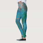 Abstract, groen gedraaide Gemstone Leggings (Links)