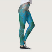 Abstract, groen gedraaide Gemstone Leggings (Rechts)