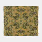 Abstract groen, geel paisleypatroon fleece deken (Voorkant (Horizontaal))