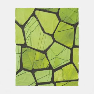 Abstract groen geometrisch mozaïek fleece deken