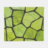 Abstract groen geometrisch mozaïek fleece deken (Voorkant (Horizontaal))
