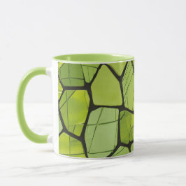 Abstract groen geometrisch mozaïek mok