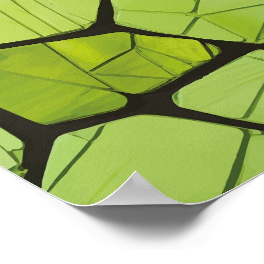 Abstract groen geometrisch mozaïek poster (Hoek)