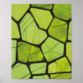Abstract groen geometrisch mozaïek poster