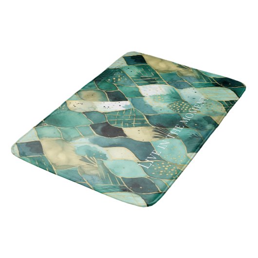 Abstract groen goud badmat (Gekanteld)