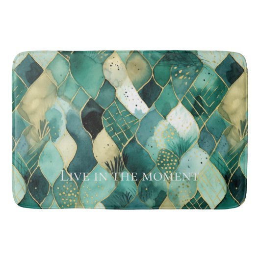 Abstract groen goud badmat (Voorkant)
