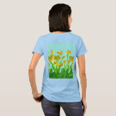 Abstract groen & goud bloemmotief dames basic T-sh T-shirt (Achterkant volledig)
