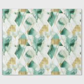 Abstract Groen Goud Wit Cadeaupapier (Vlak)