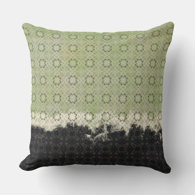 Abstract groen, grijs, Brons  patroon Kussen (Voorkant)