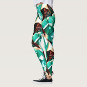 abstract groen kikkerstel leggings (Links)
