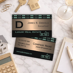 Abstract groen koperen luxe kunstpatroon visitekaartje