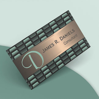 Abstract groen koperen luxe kunstpatroon visitekaartje