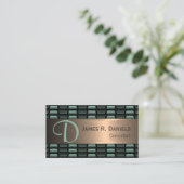 Abstract groen koperen luxe kunstpatroon visitekaartje (Staand voorkant)