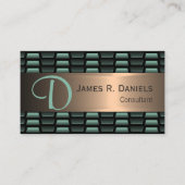 Abstract groen koperen luxe kunstpatroon visitekaartje (Voorkant)