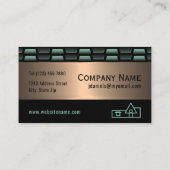 Abstract groen koperen luxe kunstpatroon visitekaartje (Achterkant)