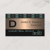 Abstract groen koperen luxe kunstpatroon visitekaartje (Voorkant)