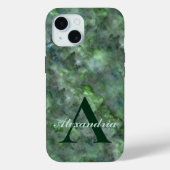 Abstract groen kwarts marmer graniet monogram Case-Mate iPhone case (Achterkant)