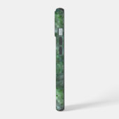 Abstract groen kwarts marmer graniet monogram iPhone 15 case (Linkerkant)