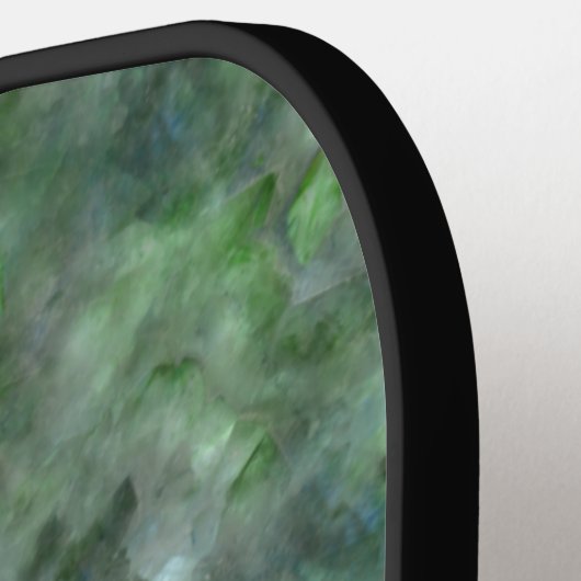 Abstract groen kwarts marmer graniet monogram pickleball paddle (Links Detail)