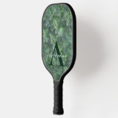 Abstract groen kwarts marmer graniet monogram pickleball paddle (Links)