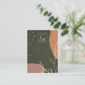 Abstract Groen Leafy Ketting Veroorbaar Logo Visitekaartje (Staand voorkant)