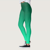 Abstract groen licht contrastbestendig kleurenpatr leggings (Links)