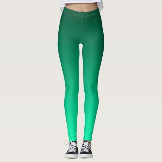 Abstract groen licht contrastbestendig kleurenpatr leggings (Voorkant)