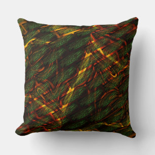 Abstract groen met brandkleur kussen