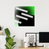 Abstract groen met lichtstralen AP0005 Poster (Thuiskantoor)