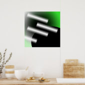 Abstract groen met lichtstralen AP0005 Poster (Keuken)