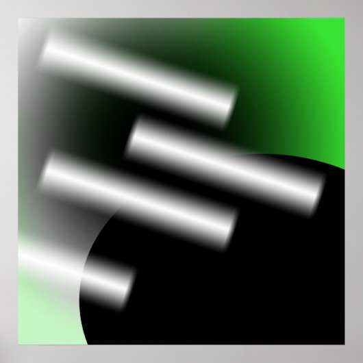 Abstract groen met lichtstralen AP0005 Poster (Voorkant)