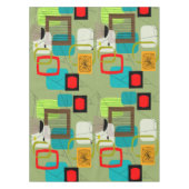 Abstract groen midden-eeuw tafelkleed (Voorkant)