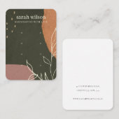 Abstract Groen Oranje Leafy 4 Stud Veroorbaar beel Visitekaartje (Voorkant / Achterkant)