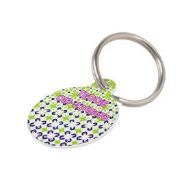 Abstract groen Paarse speels geometrisch ontwerp Huisdierpenning