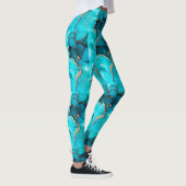 Abstract groen patroon mediterraan turkoois leggings (Rechts)